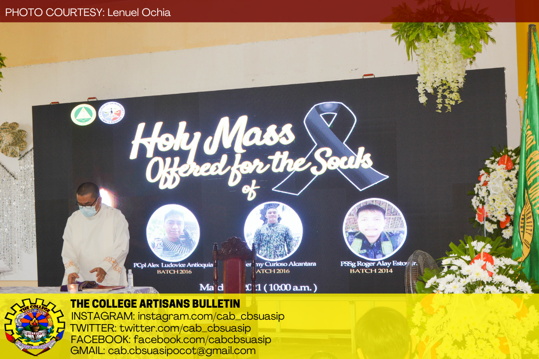CBSUA-Sipocot offers Holy Mass for the three fallen heroes