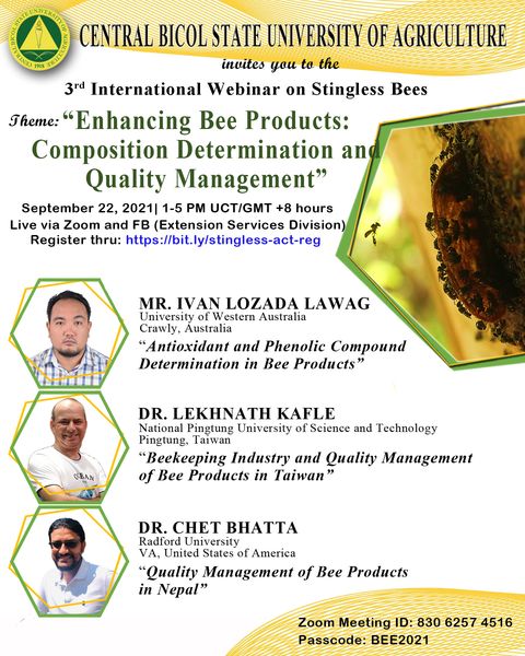 CBSUA-RAC invites for 3rd International Webinar on Stingless Bee