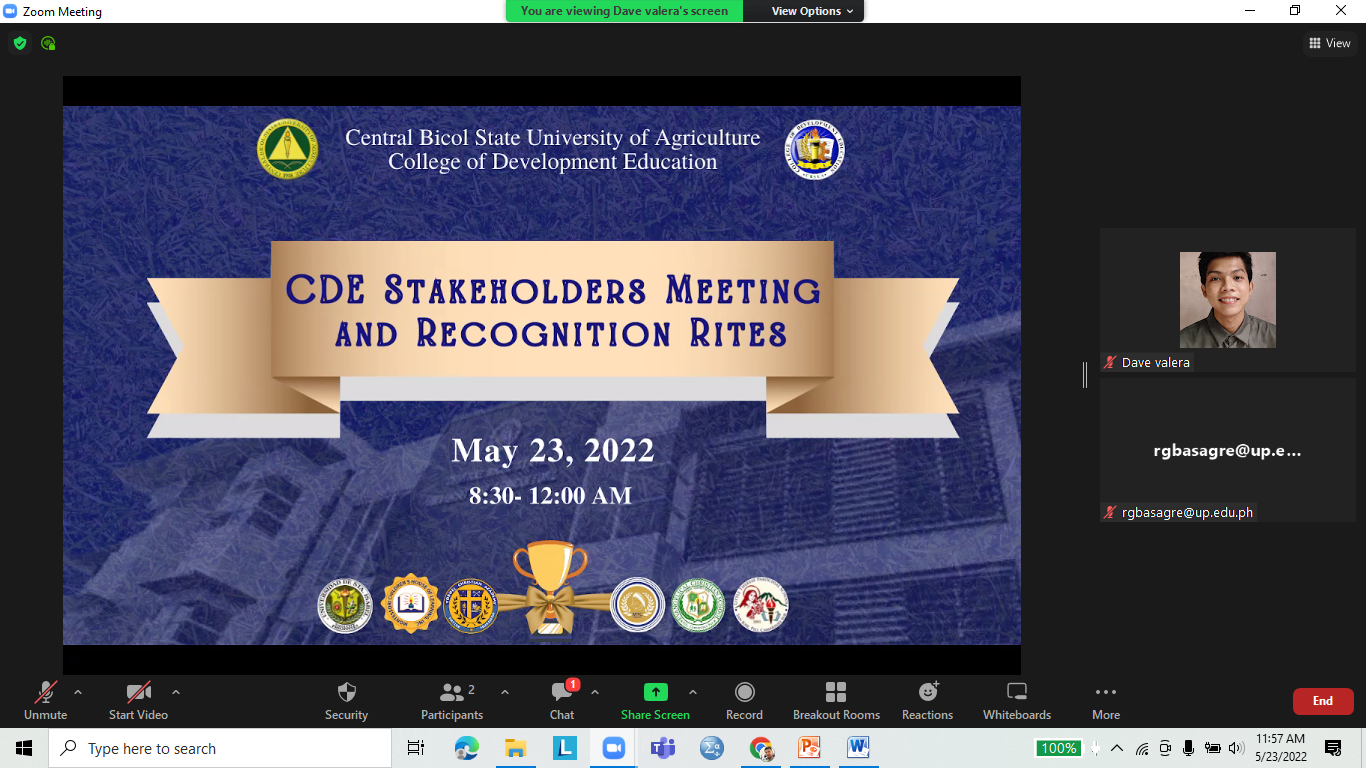 COLLEGE OF DEVELOPMENT EDUCATION CONDUCTS THE CDE STAKEHOLDERS MEETING AND RECOGNITION RITES ALONG WITH THE COOPERATING SCHOOL AND SCHOOL HEADS