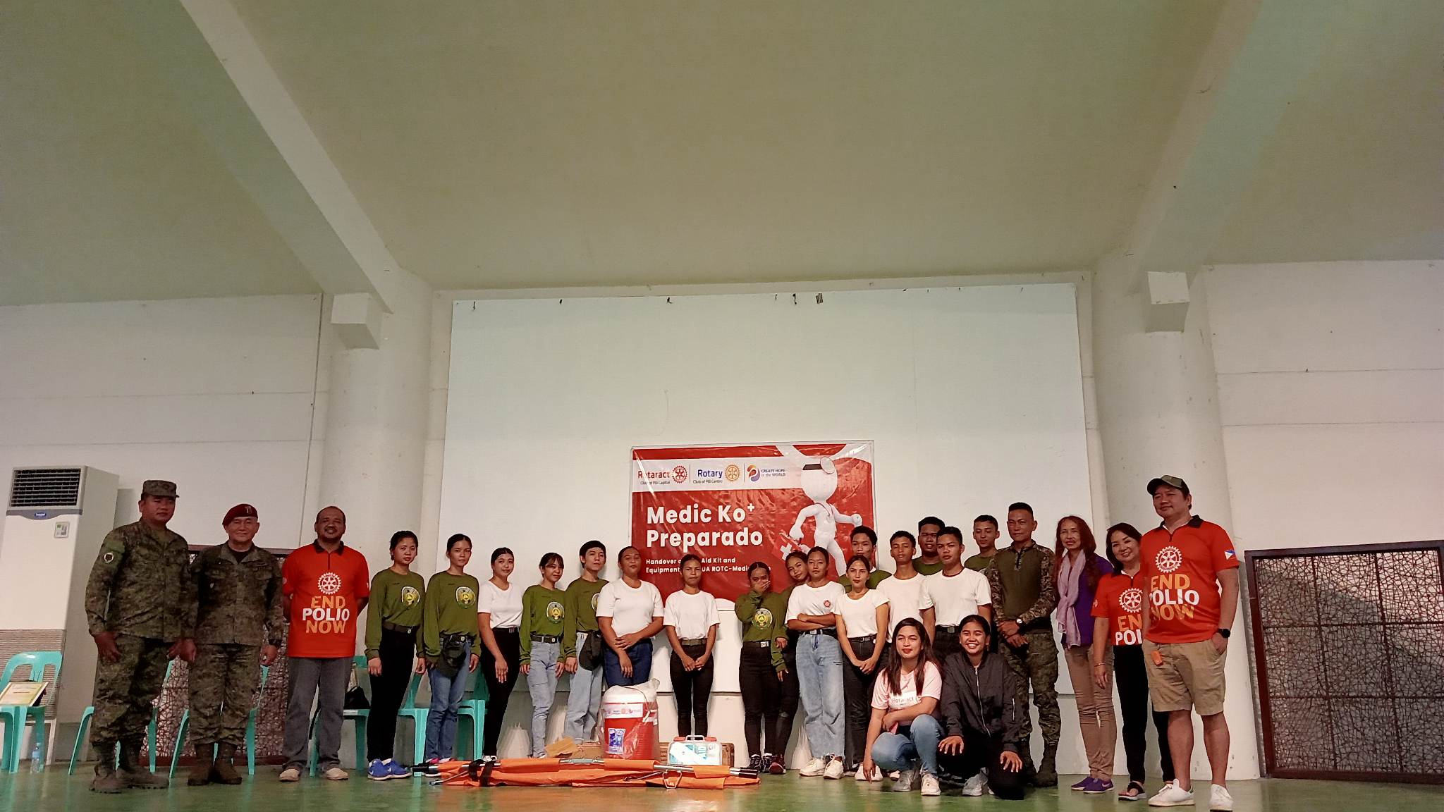 CBSUA-NSTP-ROTC UNIT RECEIVES FIRST-AID KITS AND EQUIPMENT FROM THE ROTARY CLUB OF PILI CENTRO, ROTARACT CLUB OF PILI